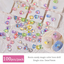 Load image into Gallery viewer, 100pcs Nail Art Aurora Magic Ice Cube Small Square Diamond Jewelry Color Shaped Nail Art Jewelry Accessories
