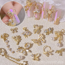 Load image into Gallery viewer, Nail Art Zircon Jewelry Bow Pearl Love Nail Decoration Nail Art Ornaments Manicure DIY Accessories

