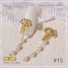 Load image into Gallery viewer, Nail Art Zircon Jewelry Bow Pearl Love Nail Decoration Nail Art Ornaments Manicure DIY Accessories
