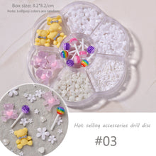 Load image into Gallery viewer, 1 Set Nail Art Jewelry Bow Aurora Bear Rhinestone Pearl Mixed Nail Decoration Manicure Accessories Nail Art Ornaments

