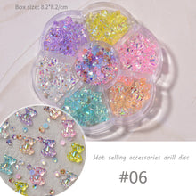 Load image into Gallery viewer, 1 Set Nail Art Jewelry Bow Aurora Bear Rhinestone Pearl Mixed Nail Decoration Manicure Accessories Nail Art Ornaments
