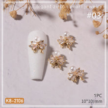 Load image into Gallery viewer, Nail Art Zircon Jewelry Bow Pearl Flower Butterfly Nail Jewelry Nail Art Decoration Manicure Accessories
