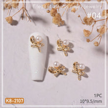 Load image into Gallery viewer, Nail Art Zircon Jewelry Bow Pearl Flower Butterfly Nail Jewelry Nail Art Decoration Manicure Accessories
