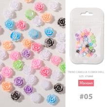 Load image into Gallery viewer, 30pcs Nail Art Camellia Jewelry Resin Nail Decoration Symphony Three-dimensional Flower Manicure Accessories
