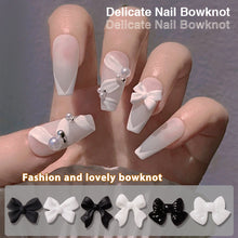 Load image into Gallery viewer, 50pcs/set Classic Black White Nail Art Bow Simple Resin Nail Jewelry Nail Art Decoration Manicure Accessories
