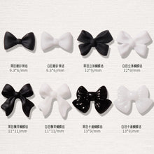 Load image into Gallery viewer, 50pcs/set Classic Black White Nail Art Bow Simple Resin Nail Jewelry Nail Art Decoration Manicure Accessories
