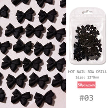 Load image into Gallery viewer, 50pcs/set Classic Black White Nail Art Bow Simple Resin Nail Jewelry Nail Art Decoration Manicure Accessories

