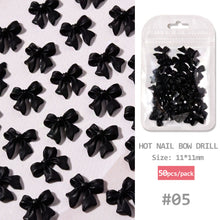 Load image into Gallery viewer, 50pcs/set Classic Black White Nail Art Bow Simple Resin Nail Jewelry Nail Art Decoration Manicure Accessories
