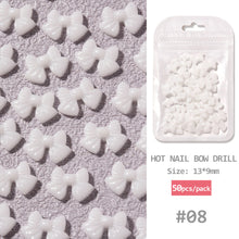 Load image into Gallery viewer, 50pcs/set Classic Black White Nail Art Bow Simple Resin Nail Jewelry Nail Art Decoration Manicure Accessories

