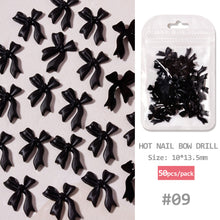Load image into Gallery viewer, 50pcs/set Classic Black White Nail Art Bow Simple Resin Nail Jewelry Nail Art Decoration Manicure Accessories
