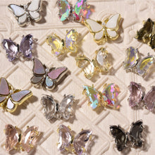 Load image into Gallery viewer, Nail Art Crystal Butterfly Jewelry Gold Edge Metal Rhinestone Three-dimensional Nail Butterfly Jewelry Nail Art Decoration
