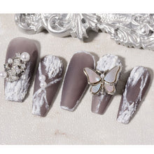 Load image into Gallery viewer, Nail Art Crystal Butterfly Jewelry Gold Edge Metal Rhinestone Three-dimensional Nail Butterfly Jewelry Nail Art Decoration

