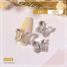 Load image into Gallery viewer, Nail Art Crystal Butterfly Jewelry Gold Edge Metal Rhinestone Three-dimensional Nail Butterfly Jewelry Nail Art Decoration
