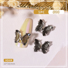 Load image into Gallery viewer, Nail Art Crystal Butterfly Jewelry Gold Edge Metal Rhinestone Three-dimensional Nail Butterfly Jewelry Nail Art Decoration
