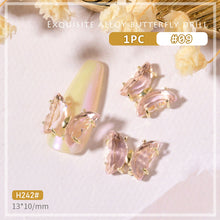 Load image into Gallery viewer, Nail Art Crystal Butterfly Jewelry Gold Edge Metal Rhinestone Three-dimensional Nail Butterfly Jewelry Nail Art Decoration
