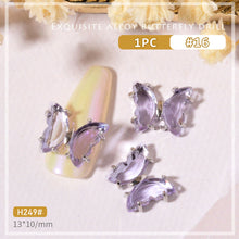 Load image into Gallery viewer, Nail Art Crystal Butterfly Jewelry Gold Edge Metal Rhinestone Three-dimensional Nail Butterfly Jewelry Nail Art Decoration
