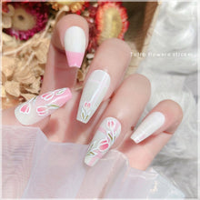 Load image into Gallery viewer, Tulip Nail Sticker 3D Adhesive Small Fresh Pink Flower Decorative Nail Sticker Manicure Art Decoration
