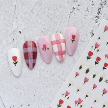 Load image into Gallery viewer, Tulip Nail Sticker 3D Adhesive Small Fresh Pink Flower Decorative Nail Sticker Manicure Art Decoration
