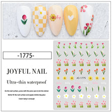 Load image into Gallery viewer, Tulip Nail Sticker 3D Adhesive Small Fresh Pink Flower Decorative Nail Sticker Manicure Art Decoration
