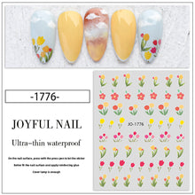 Load image into Gallery viewer, Tulip Nail Sticker 3D Adhesive Small Fresh Pink Flower Decorative Nail Sticker Manicure Art Decoration
