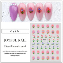 Load image into Gallery viewer, Tulip Nail Sticker 3D Adhesive Small Fresh Pink Flower Decorative Nail Sticker Manicure Art Decoration
