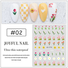Load image into Gallery viewer, Tulip Nail Sticker 3D Adhesive Small Fresh Pink Flower Decorative Nail Sticker Manicure Art Decoration
