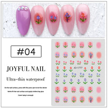 Load image into Gallery viewer, Tulip Nail Sticker 3D Adhesive Small Fresh Pink Flower Decorative Nail Sticker Manicure Art Decoration
