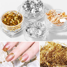 Load image into Gallery viewer, Nail Art Jewelry Gold Foil Wire Gold and Silver Foil Fragments Nail DIY Decorative Tin Foil Nail Art Decoration
