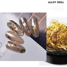 Load image into Gallery viewer, Nail Art Jewelry Gold Foil Wire Gold and Silver Foil Fragments Nail DIY Decorative Tin Foil Nail Art Decoration
