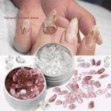Load image into Gallery viewer, Natural Nail Crystal Stone Jewelry Strawberry Crystal White Crystal Irregular Gravel DIY Manicure Decoration
