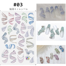 Load image into Gallery viewer, Ribbon Nail Stickers Creative Fashion Nail Stickers Durable Adhesive Nail Art Decoration Stickers Manicure Accessories
