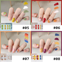 Load image into Gallery viewer, 14pcs/Sheet Nail Art Stickers Rainbow Doodle Water Ripple Nail Stickers Waterproof Durable Nail Stickers Manicure Art Accessories

