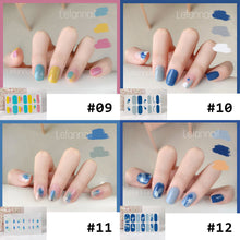 Load image into Gallery viewer, 14pcs/Sheet Nail Art Stickers Rainbow Doodle Water Ripple Nail Stickers Waterproof Durable Nail Stickers Manicure Art Accessories
