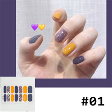 Load image into Gallery viewer, 14pcs/Sheet Caramel Frosted Nail Art Stickers Full Cover Waterproof Tearable Nail Stickers Manicure Art Accessories
