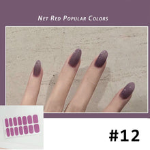 Load image into Gallery viewer, 14pcs/Sheet Caramel Frosted Nail Art Stickers Full Cover Waterproof Tearable Nail Stickers Manicure Art Accessories
