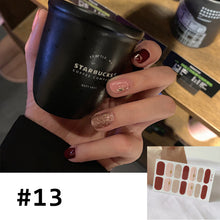 Load image into Gallery viewer, 14pcs/Sheet Caramel Frosted Nail Art Stickers Full Cover Waterproof Tearable Nail Stickers Manicure Art Accessories
