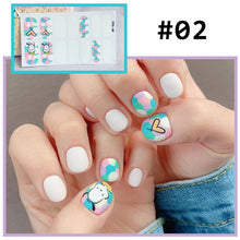 Load image into Gallery viewer, 14pcs/Sheet Cute Cartoon Nail Stickers Full Cover Waterproof Tearable Nail Stickers Manicure Art Supplies

