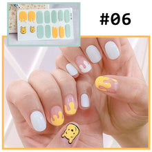 Load image into Gallery viewer, 14pcs/Sheet Cute Cartoon Nail Stickers Full Cover Waterproof Tearable Nail Stickers Manicure Art Supplies
