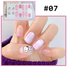 Load image into Gallery viewer, 14pcs/Sheet Cute Cartoon Nail Stickers Full Cover Waterproof Tearable Nail Stickers Manicure Art Supplies

