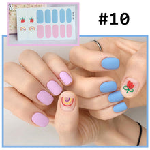 Load image into Gallery viewer, 14pcs/Sheet Cute Cartoon Nail Stickers Full Cover Waterproof Tearable Nail Stickers Manicure Art Supplies
