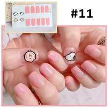 Load image into Gallery viewer, 14pcs/Sheet Cute Cartoon Nail Stickers Full Cover Waterproof Tearable Nail Stickers Manicure Art Supplies
