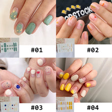 Load image into Gallery viewer, 14pcs/Sheet Full Cover Nail Stickers Daisy Polka Dot Nail Stickers Waterproof Tearable Nail Stickers Nail Art Supplies
