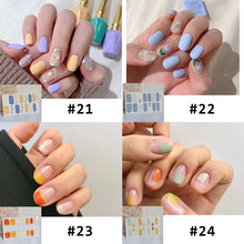 Load image into Gallery viewer, 14pcs/Sheet Full Cover Nail Stickers Daisy Polka Dot Nail Stickers Waterproof Tearable Nail Stickers Nail Art Supplies
