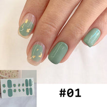 Load image into Gallery viewer, 14pcs/Sheet Full Cover Nail Stickers Daisy Polka Dot Nail Stickers Waterproof Tearable Nail Stickers Nail Art Supplies

