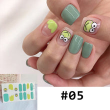 Load image into Gallery viewer, 14pcs/Sheet Full Cover Nail Stickers Daisy Polka Dot Nail Stickers Waterproof Tearable Nail Stickers Nail Art Supplies
