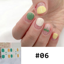 Load image into Gallery viewer, 14pcs/Sheet Full Cover Nail Stickers Daisy Polka Dot Nail Stickers Waterproof Tearable Nail Stickers Nail Art Supplies
