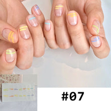 Load image into Gallery viewer, 14pcs/Sheet Full Cover Nail Stickers Daisy Polka Dot Nail Stickers Waterproof Tearable Nail Stickers Nail Art Supplies
