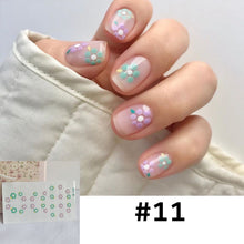 Load image into Gallery viewer, 14pcs/Sheet Full Cover Nail Stickers Daisy Polka Dot Nail Stickers Waterproof Tearable Nail Stickers Nail Art Supplies
