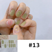 Load image into Gallery viewer, 14pcs/Sheet Full Cover Nail Stickers Daisy Polka Dot Nail Stickers Waterproof Tearable Nail Stickers Nail Art Supplies
