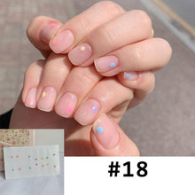 Load image into Gallery viewer, 14pcs/Sheet Full Cover Nail Stickers Daisy Polka Dot Nail Stickers Waterproof Tearable Nail Stickers Nail Art Supplies
